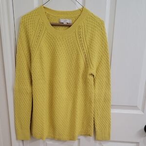 LOFT Women's Mustard Crew Neck Sweater. Size Medium.